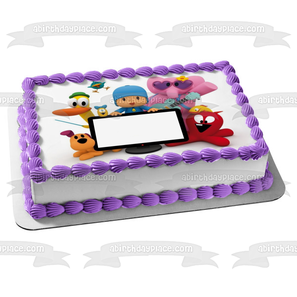 Pocoyo Pato Elly Loula Sleepy Bird Pulpo Oruga Adorno comestible para tarta Marco de imagen ABPID27293 