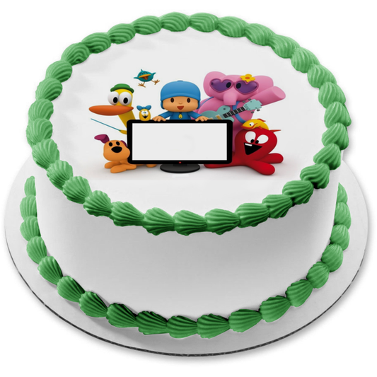 Pocoyo Pato Elly Loula Sleepy Bird Octopus Caterpillar Edible Cake Topper Image Frame ABPID27293