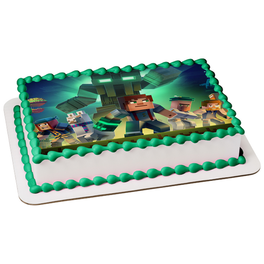 Imagen de adorno comestible para tarta de Minecraft Story Mode, segunda temporada, aspectos variados, ABPID27294 