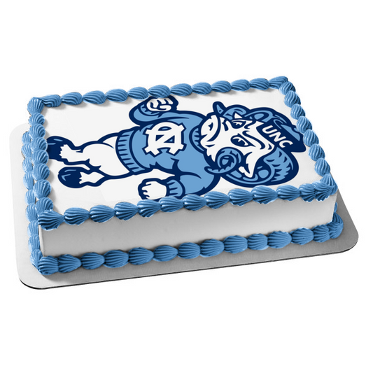 Imagen comestible para tarta con logotipo de Tar Heels de la Universidad de Carolina del Norte, mascota de la NCAA, Remeses, ABPID27806 