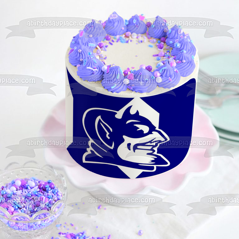 Imagen comestible para tarta con logotipo de los Blue Devils de la Universidad de Duke ABPID27812 