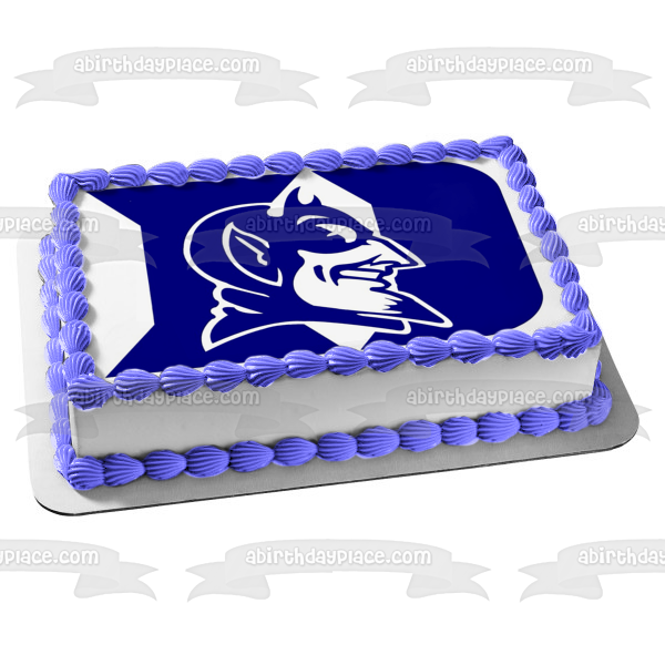 Imagen comestible para tarta con logotipo de los Blue Devils de la Universidad de Duke ABPID27812 