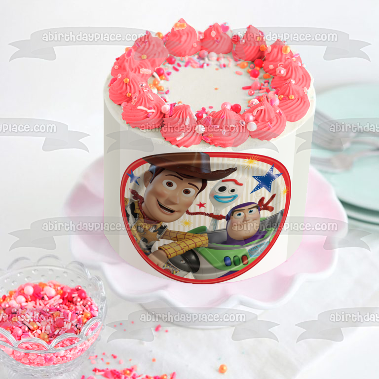 Toy Story 4 Buzz Lightyear Woody Adorno comestible para tarta Imagen ABPID49854 