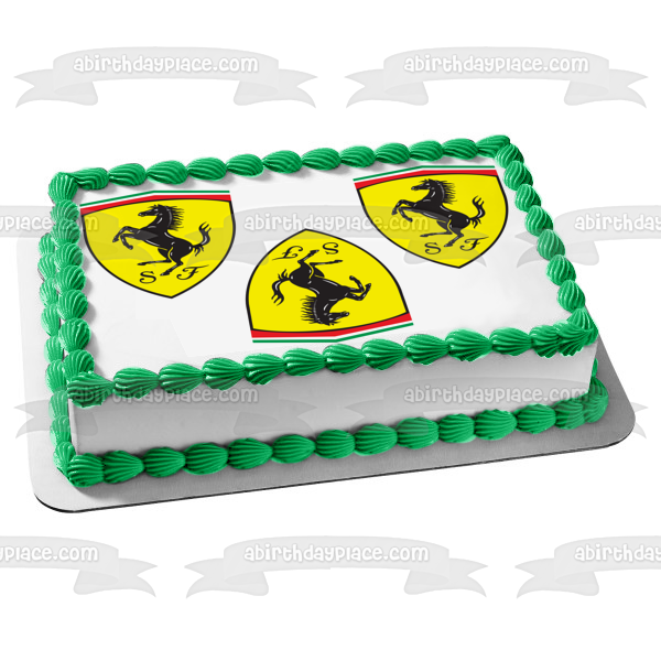 Imagen comestible para decoración de tarta con logotipos de Ferrari ABPID49860 