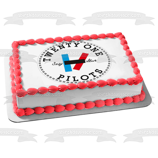 Póster de Twenty One Pilots Stay Alive, decoración comestible para tarta, imagen ABPID49665 