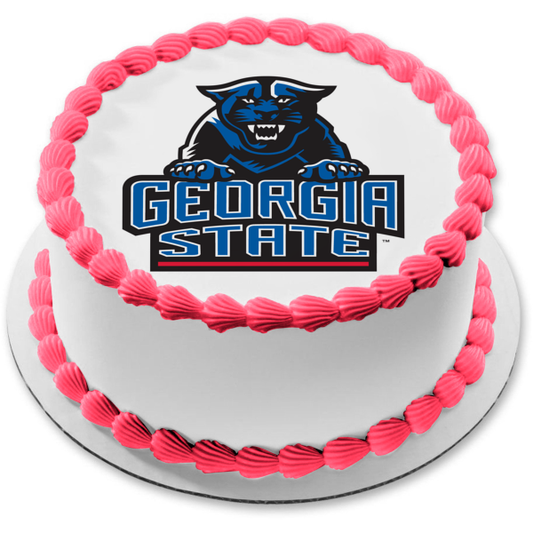 Imagen comestible para decoración de tarta con el logotipo de la mascota de la Universidad Estatal de Georgia ABPID49873 