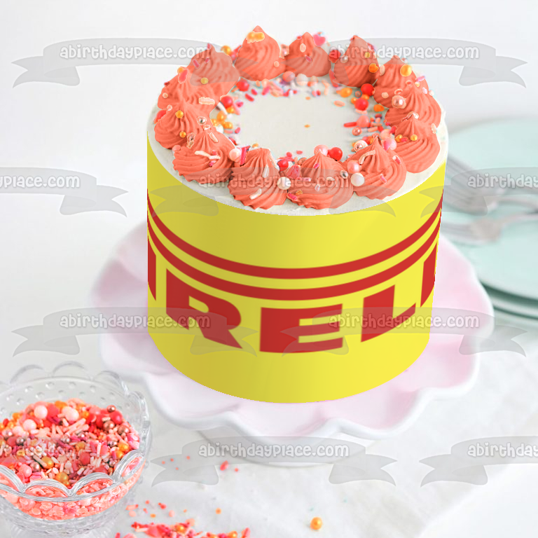 Imagen comestible para decoración de tarta con el logotipo de Pirelli ABPID49891 