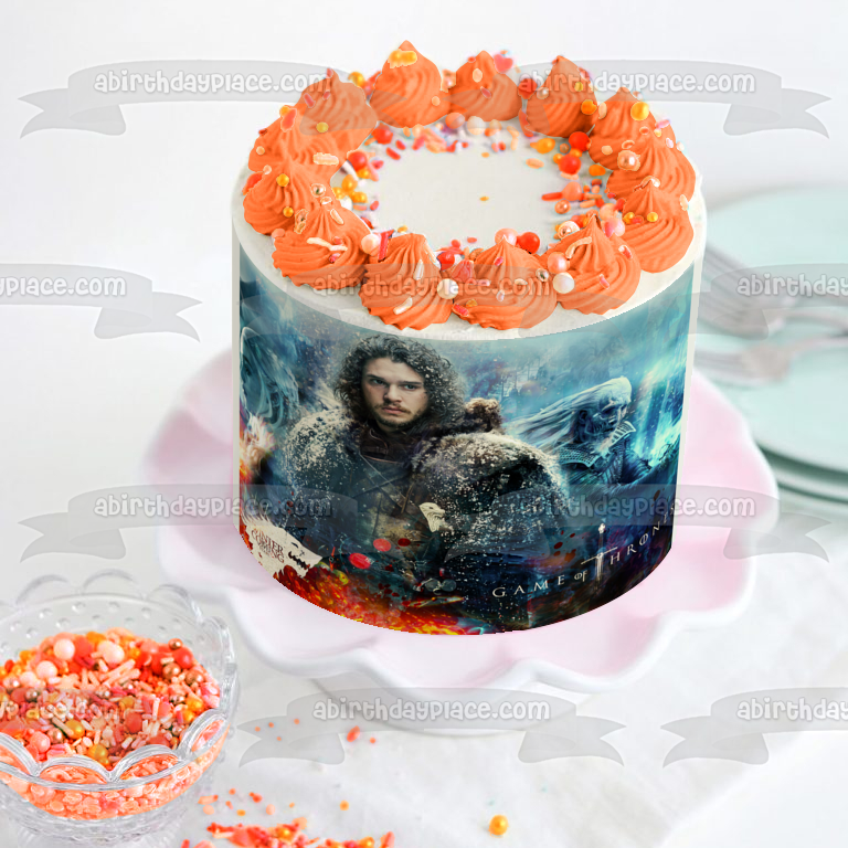 Imagen de decoración comestible para tarta de Juego de Tronos Jon Snow Winter Is Coming ABPID49918 