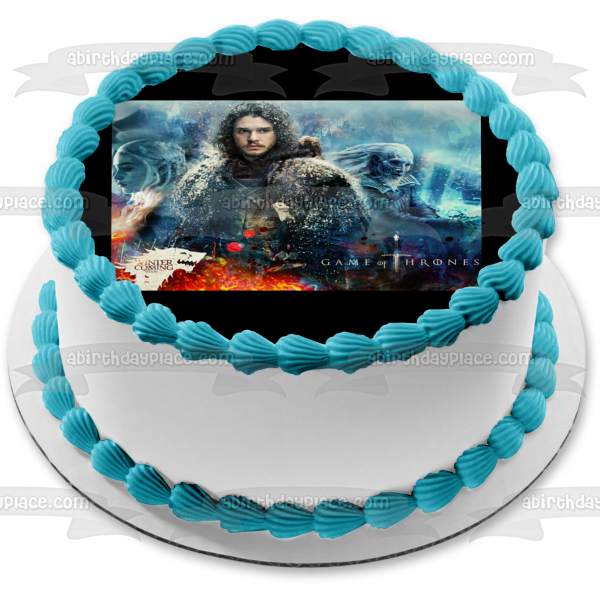 Imagen de decoración comestible para tarta de Juego de Tronos Jon Snow Winter Is Coming ABPID49918 