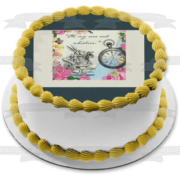 Decoración comestible para tarta con diseño de conejo blanco de Truly Alice ABPID50239 