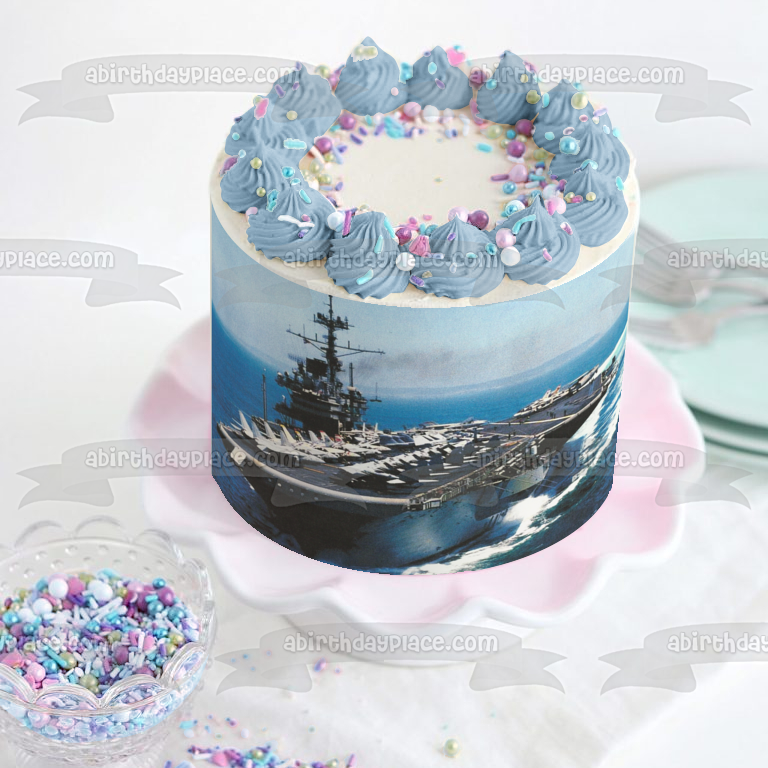 Connie Ship portaaviones US Navy decoración comestible para tarta imagen ABPID49764 