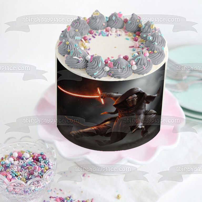 Imagen de decoración comestible para tarta de Star Wars Kylo Ren Light Sabre ABPID49766 