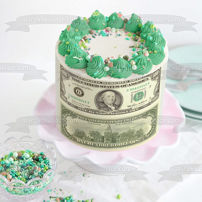 Money 100 Dollar Bill Face Edible Cake Topper Image Face Money Edible Cake  Money