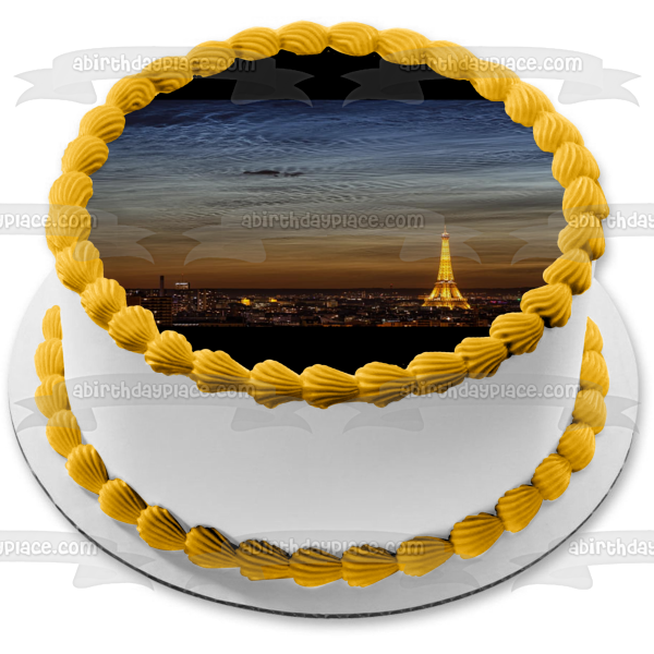 Imagen comestible para tarta con la Torre Eiffel de la Noche del Solsticio de París ABPID50306 