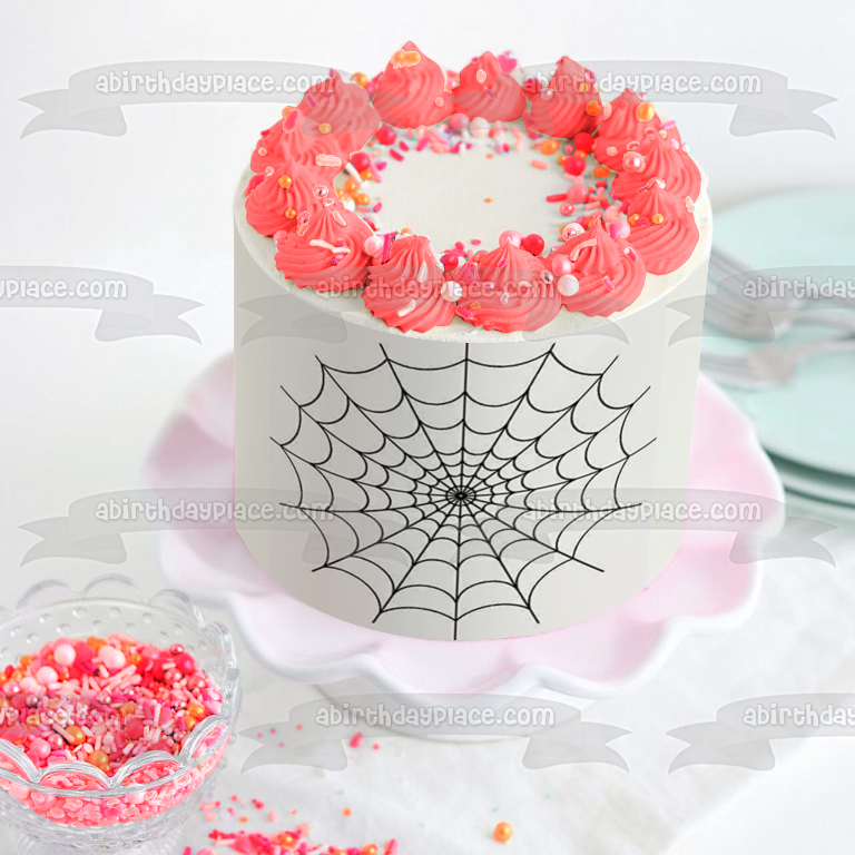 Adorno comestible para tarta de Halloween con telaraña, imagen ABPID50323 