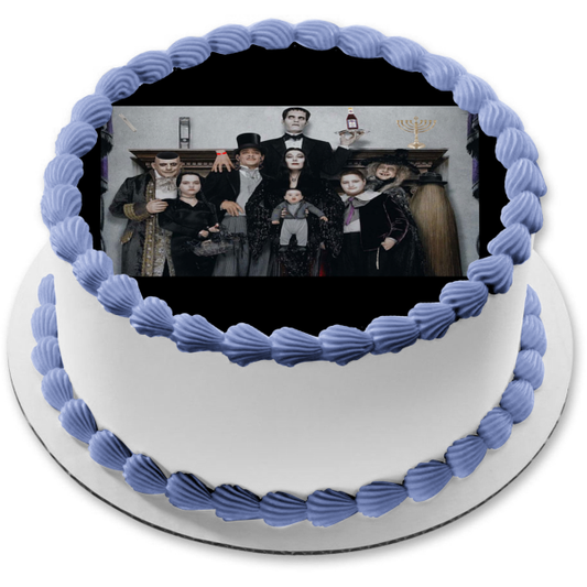 Addams Family Values ​​Morticia Gomez Tío Fester Lurch Pugsley Wednesday Pubert Edible Cake Topper Imagen ABPID50372 