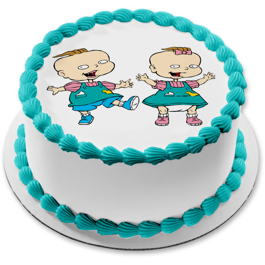 Imagen de decoración comestible para tarta de dibujos animados de los gemelos Phil y Lil Rugrats ABPID50640 