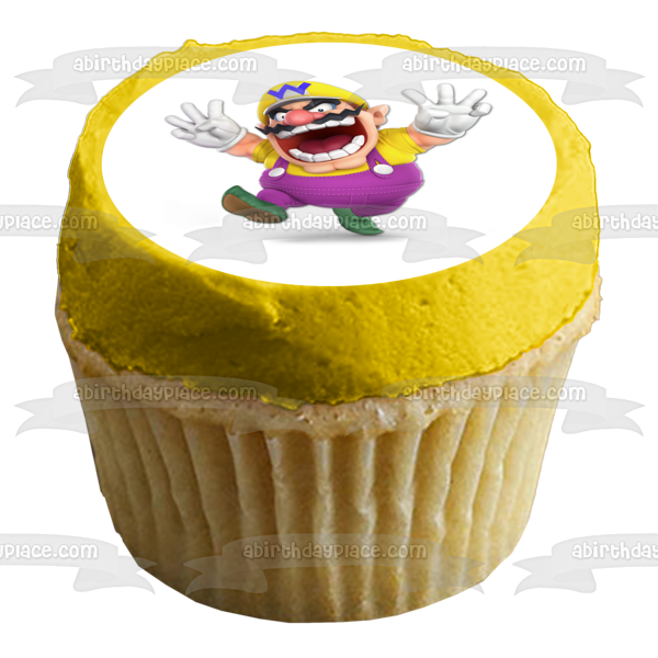 Ronda ganadora de Wario Mario Party Personaliza con tu nombre Imagen comestible para decoración de tarta ABPID50646 