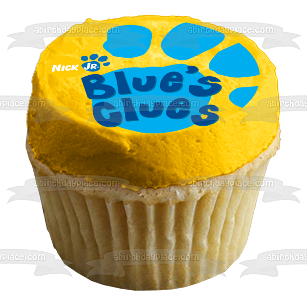 Nick Jr Blue's Clues Logotipo con estampado de pata ¡Las pistas de Blues y tú! Imagen comestible para decoración de tarta ABPID50652 