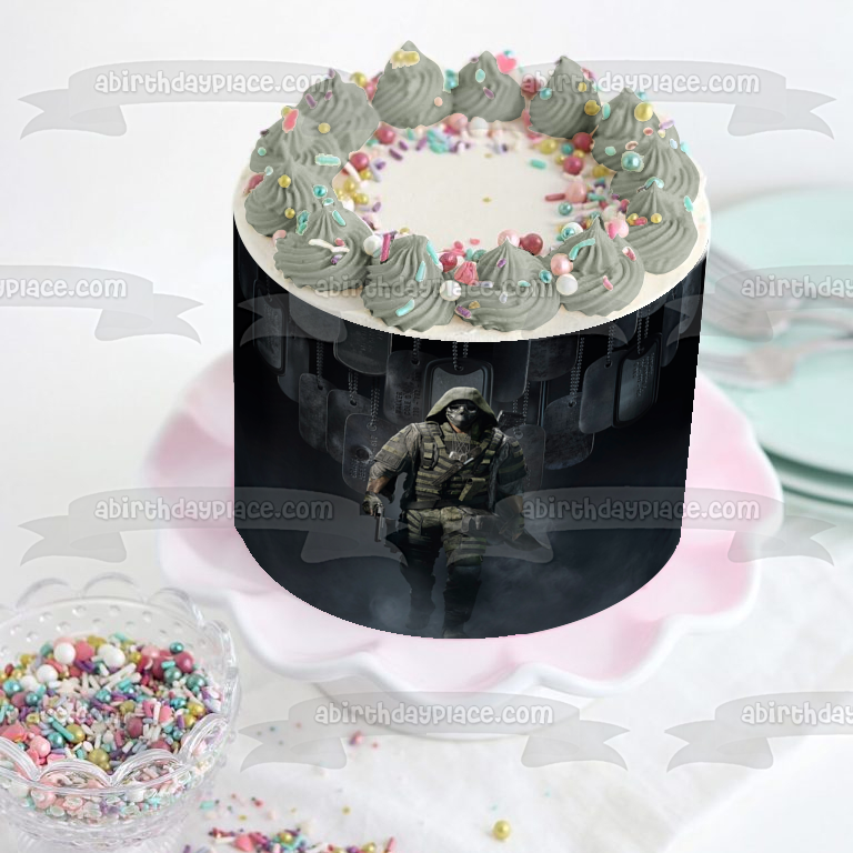 Tom Clancy's Ghost Recon Breakpoint Tactical Shooter Video Game Dog Tags Soldier Edible Cake Topper Image ABPID50415