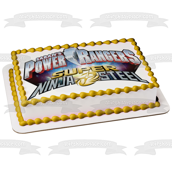 Imagen comestible para decoración de tarta con logotipo de Saban's Power Rangers Super Ninja Steel ABPID50655 