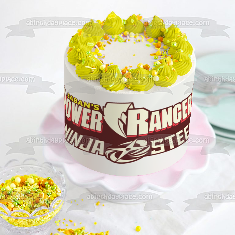 Imagen comestible para decoración de tarta con el logotipo de Ninja Steel de los Power Rangers de Saban ABPID50656 