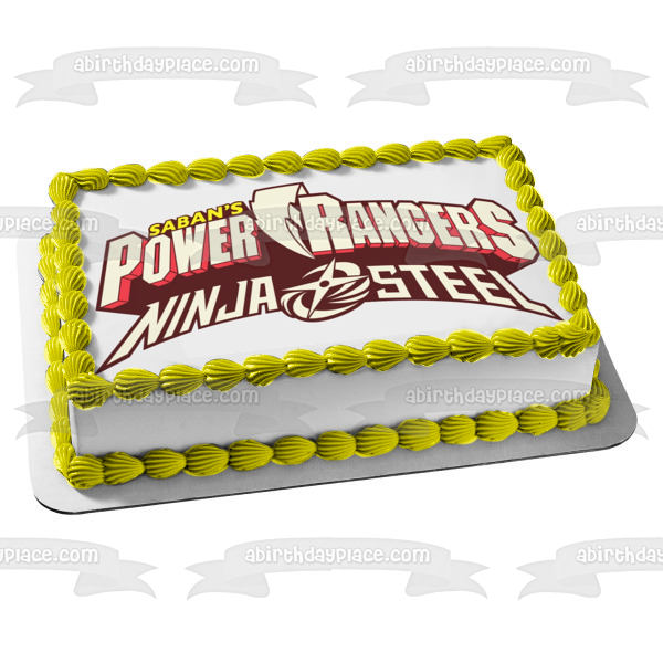 Imagen comestible para decoración de tarta con el logotipo de Ninja Steel de los Power Rangers de Saban ABPID50656 