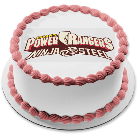 Imagen comestible para decoración de tarta con el logotipo de Ninja Steel de los Power Rangers de Saban ABPID50656 