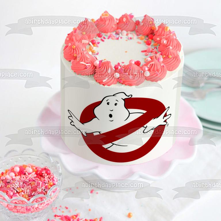 Imagen de decoración comestible para tarta fantasma a quién vas a llamar Ghostbusters ABPID50420 