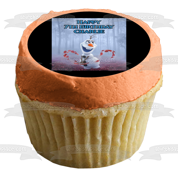 Frozen II Olaf Happy Birthday Personalized Edible Cake Topper Image ABPID50668