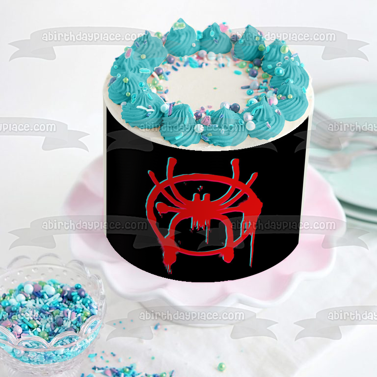 Imagen comestible para decoración de tarta con el logotipo de Graffiti de Spider-Man Miles Morales ABPID50439 