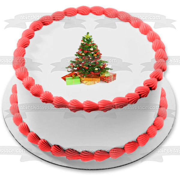 Adornos de bolas de árbol de Navidad Presenta adorno comestible para pastel Imagen ABPID50676 