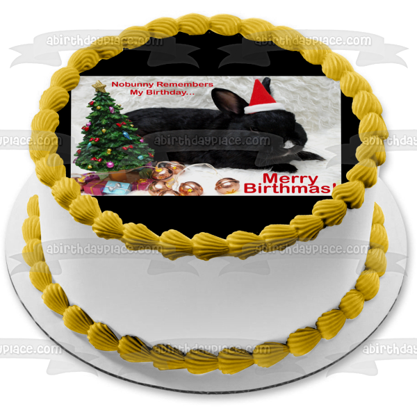 Imagen comestible para decoración de tarta con conejito navideño ABPID50457 