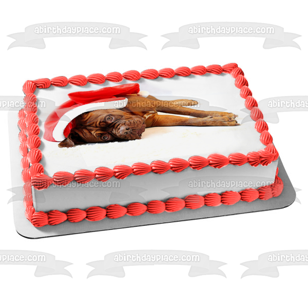 Imagen comestible para decoración de tarta de boxeador navideño con Tuckered ABPID50461 