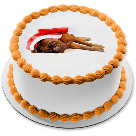 Imagen comestible para decoración de tarta de boxeador navideño con Tuckered ABPID50461 