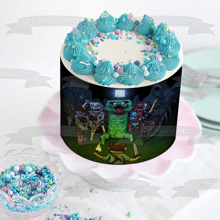 Minecraft Zombies Apocalipsis zombi adorno comestible para tarta imagen ABPID50487 