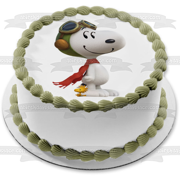 Snoopy Flying Ace con decoración comestible para tarta de Woodstock Imagen ABPID50725 