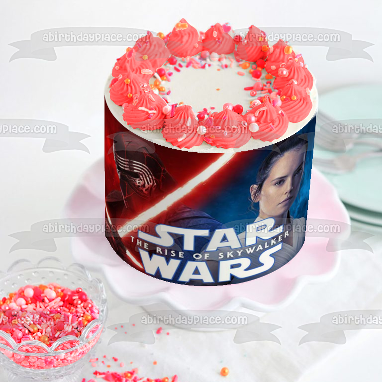 Star Wars: El ascenso de Skywalker Rey y Kylo Ren Imagen comestible para decoración de tarta ABPID50493 