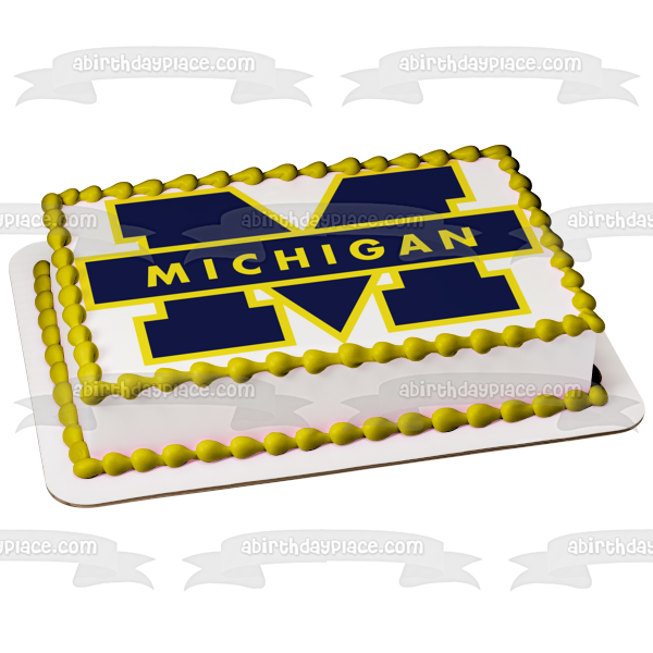 Imagen comestible para tarta con logotipo de los Wolverines de la Universidad de Michigan ABPID51000 