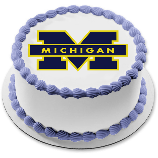 Imagen comestible para tarta con logotipo de los Wolverines de la Universidad de Michigan ABPID51000 