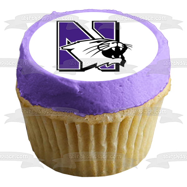 Imagen comestible para tarta con logotipo de Northwestern University Wildcats NCAA College Sports ABPID51004 