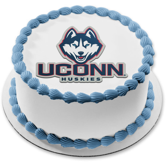 Imagen comestible para tarta con logotipo de Uconn University of Connecticut Huskies NCAA College Sports ABPID51003 