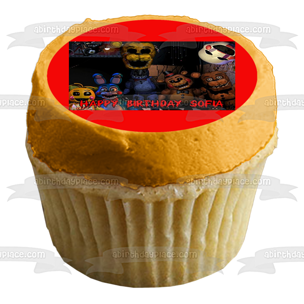 Imagen personalizada para decoración comestible para tarta de Five Nights at Freddy's Chica Bonnie Freddy Fazbear ABPID51009 