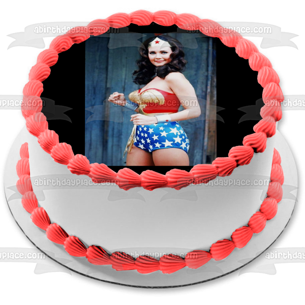 Imagen comestible para decoración de tarta de Wonder Woman Lynda Carter 1975 ABPID50763 