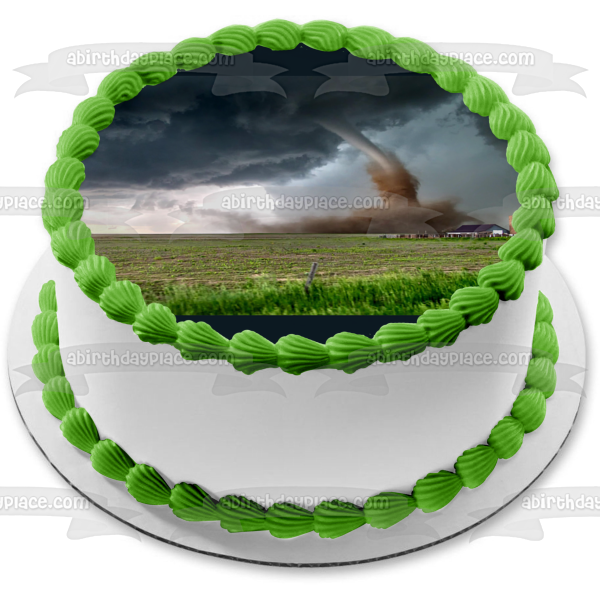 Twister Tornado Farm en un campo Imagen comestible para decoración de tarta ABPID56382 