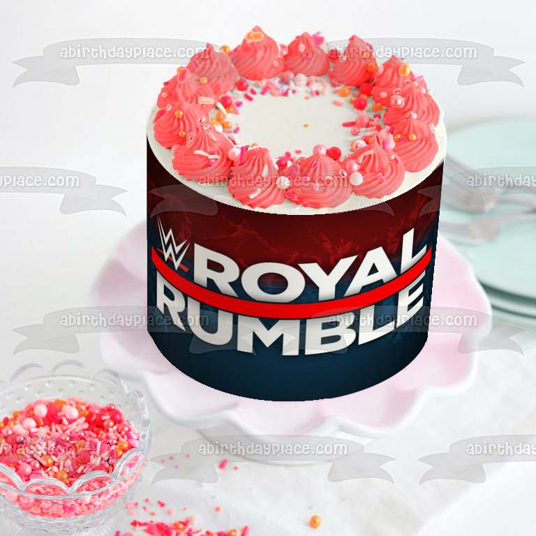 WWE Royal Rumble Logo Wrestling Edible Cake Topper Image ABPID50778