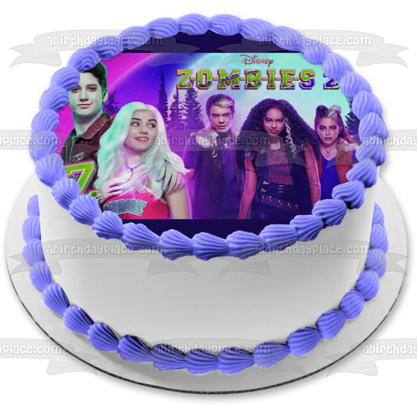 Póster del elenco de Disney Zombies 2, decoración comestible para tarta, imagen ABPID51031 