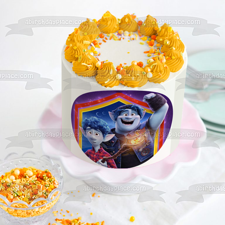 Adelante Ian Lightfoot Barley Lightfoot Disney Pixar decoración comestible para tarta imagen ABPID51052 