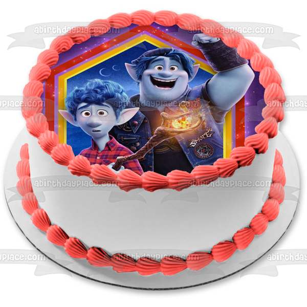 Adelante Ian Lightfoot Barley Lightfoot Disney Pixar decoración comestible para tarta imagen ABPID51052 