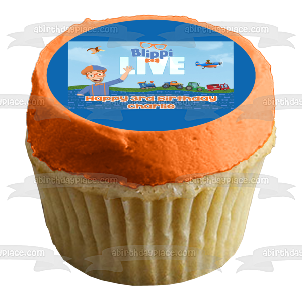 Blippi Live Transportation Youtube Youtuber Bowtie Adorno comestible para tarta Imagen ABPID50829 